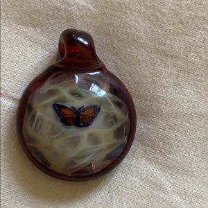 Butterfly glass pendant